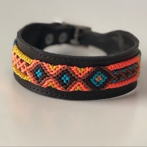 DOG COLLAR HAND WOVEN 100% LEATHER STRAP